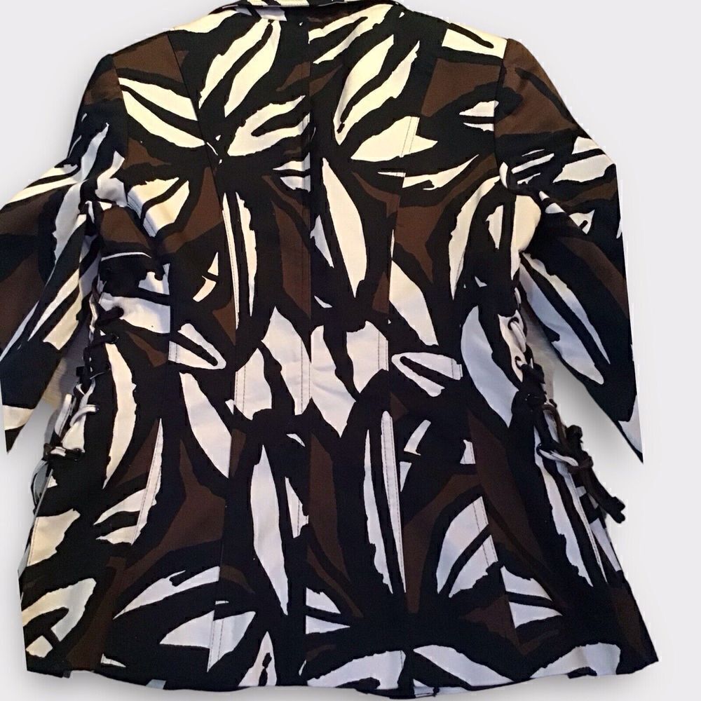Cache Abstract Black Brown Beige Blazer Jacket – Women’s Size Medium - Picture 5 of 8